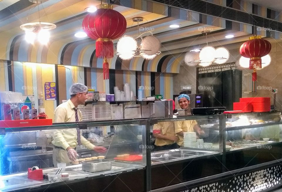 Take away counter in a restaurant