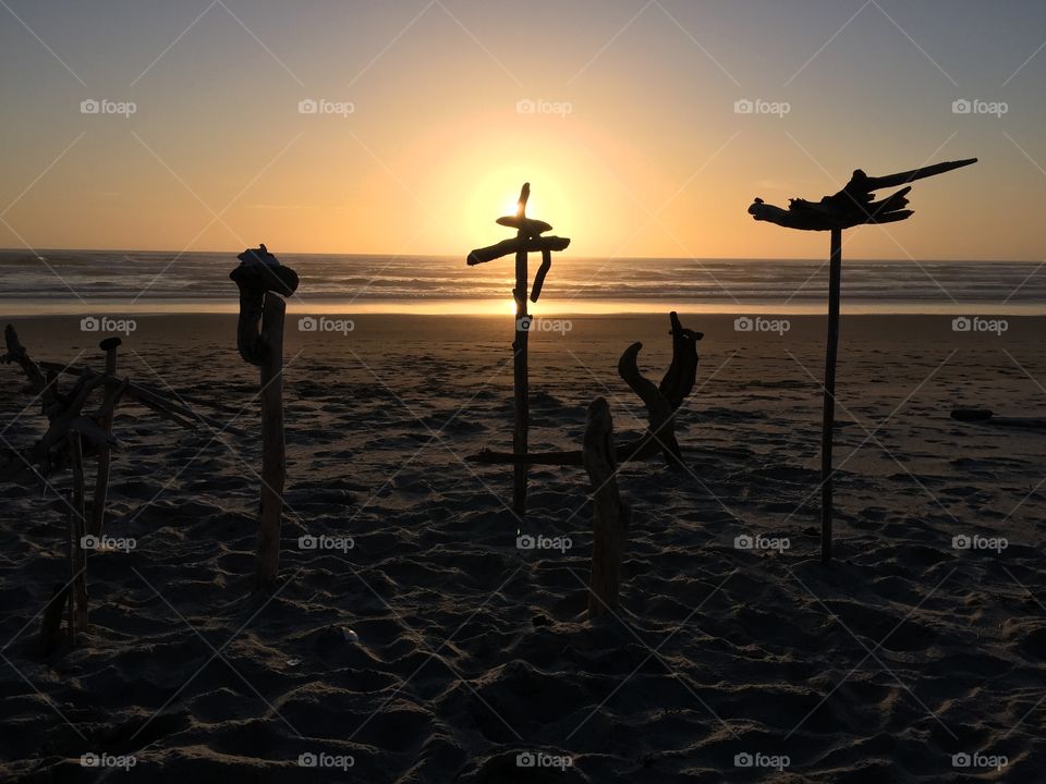 Beach Sculptures - Rockaway Beach, Oregon