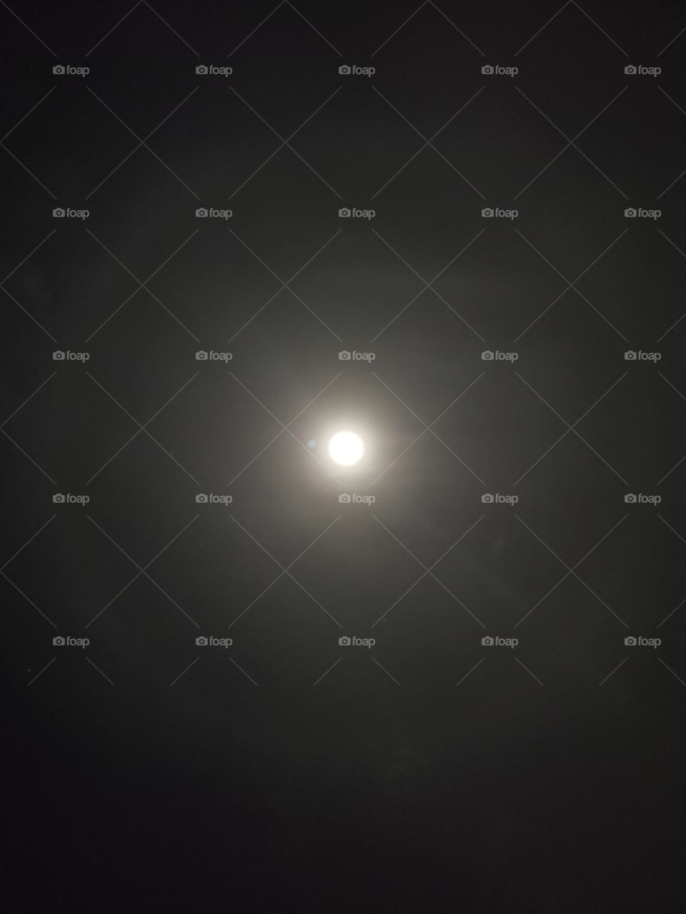 the bright moon with a ring around it