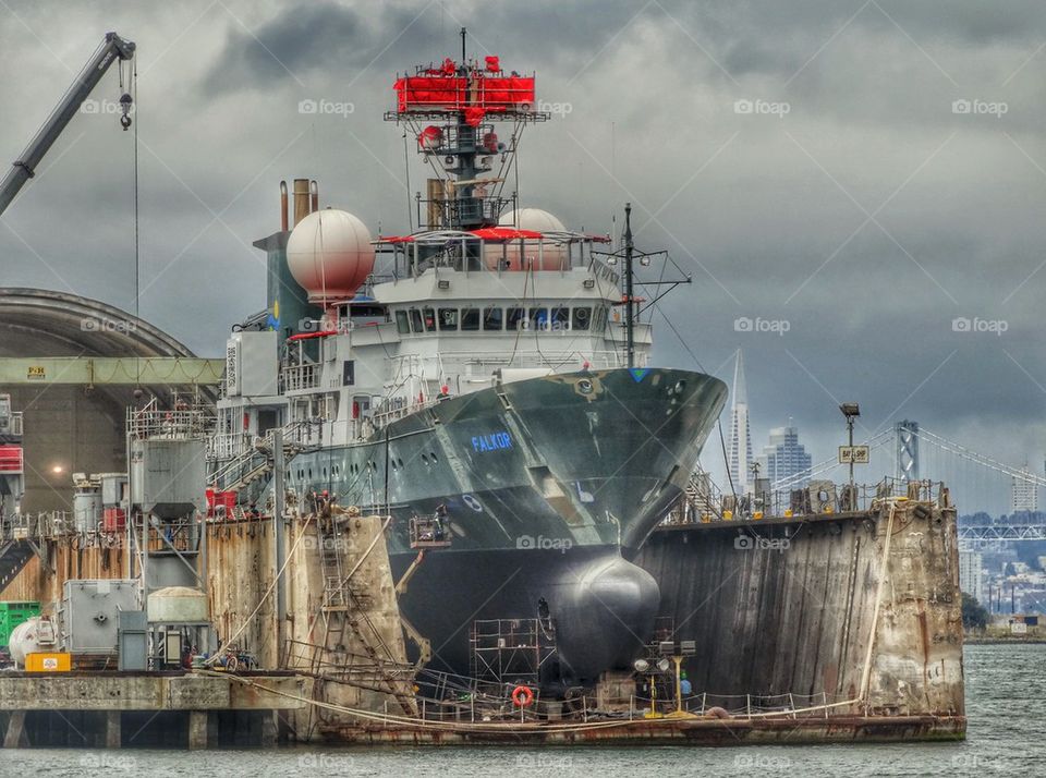 Naval Ship Under Construction In Dry Dock. Ship Under Construction In Dry Dock
