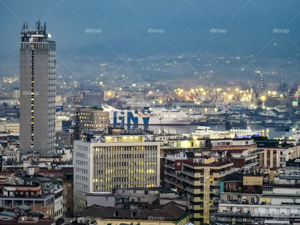 Evening view of a part of neaples