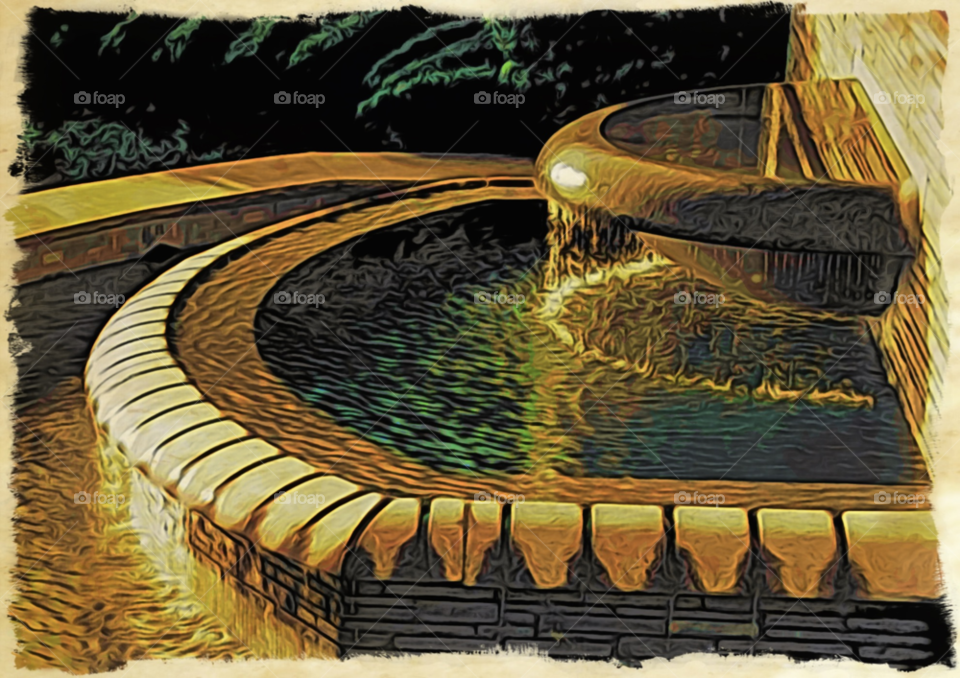 water art fountain painting by lightanddrawing