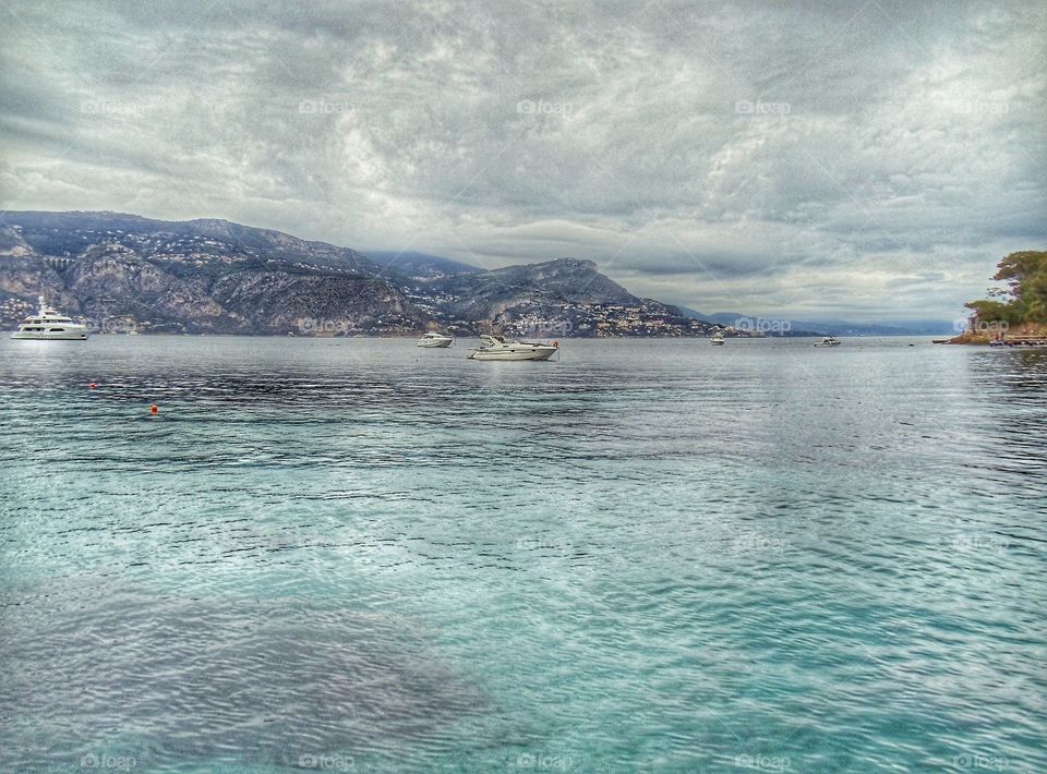 Boats in azure waters of the Côte d’Azur