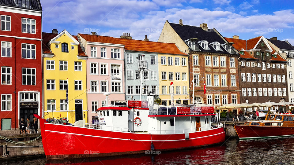 colorful houses facades in Copenhagen