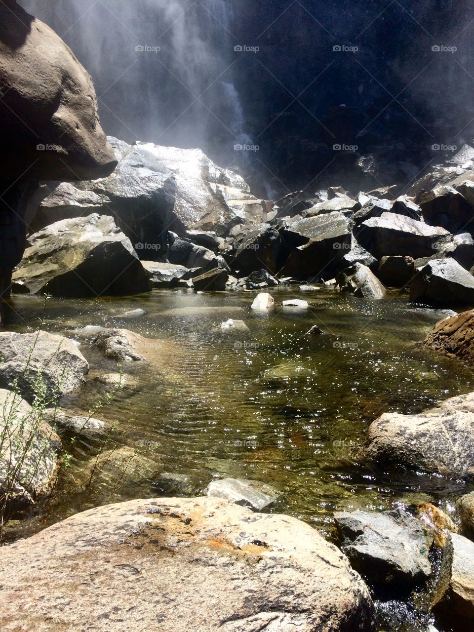 Bridalveil Falls pool in Yosemite 