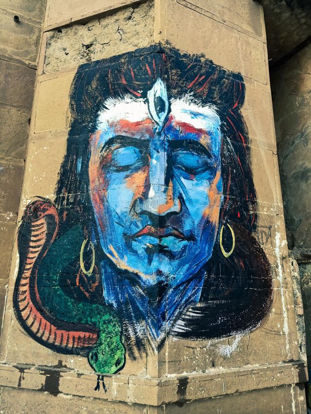lord shiva street art varanasi india