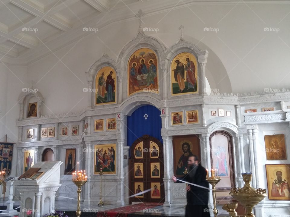 Inside of russian church in Armenia