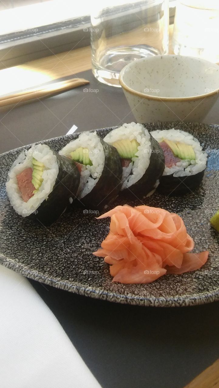 In love with sushi.
