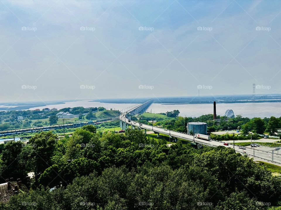 Russia Khabarovsk bridge over the Amur River 🇷🇺