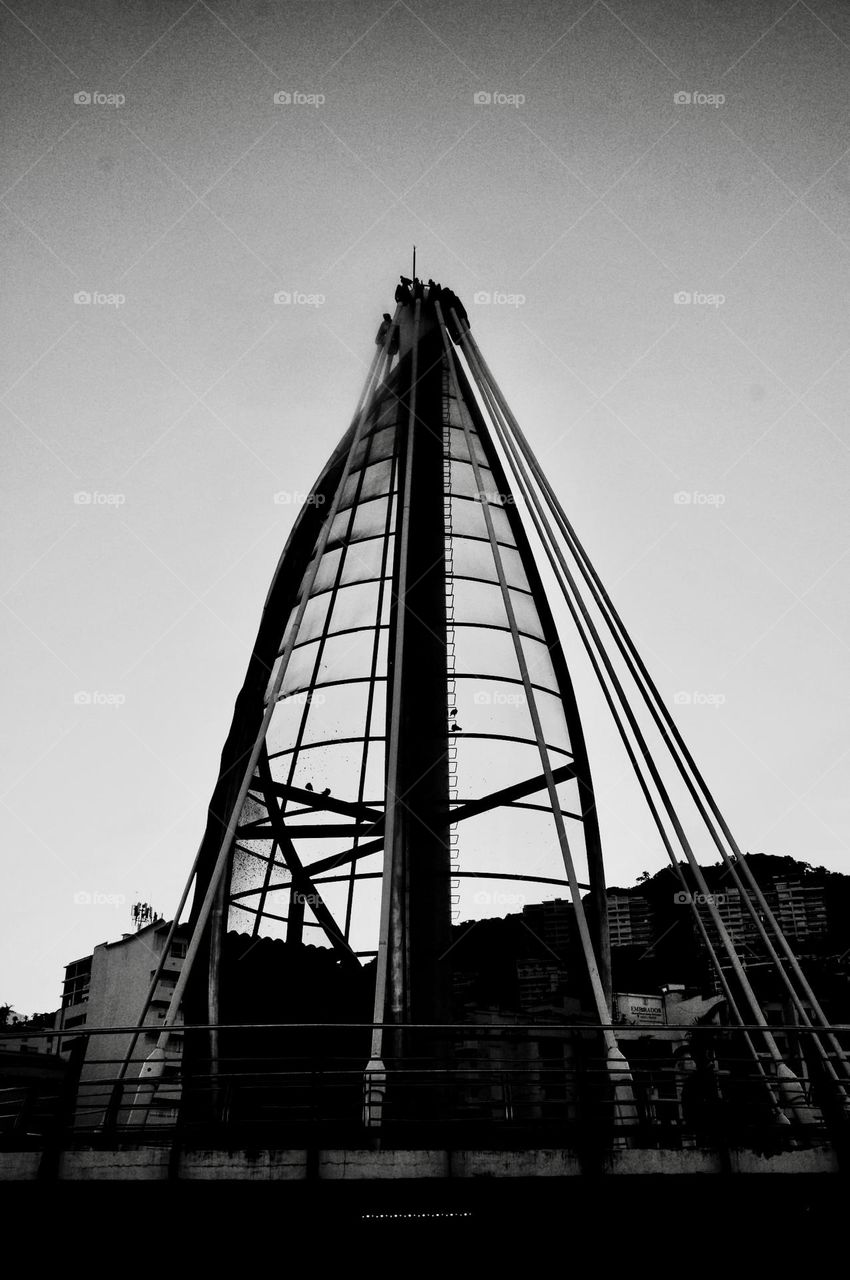 The sail like structure on the Los Muertos pier in Puerto Vallarta.