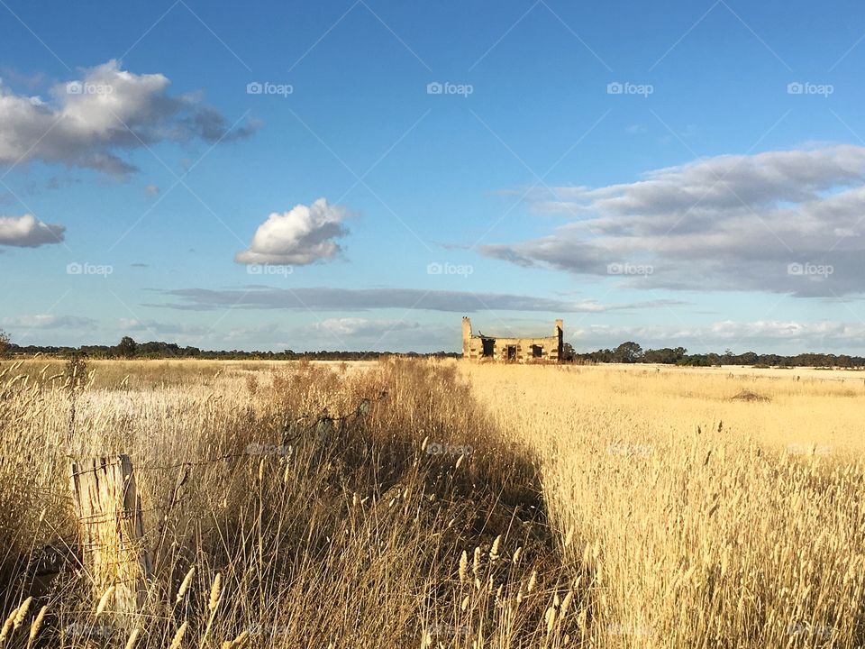 Old building and clouds 