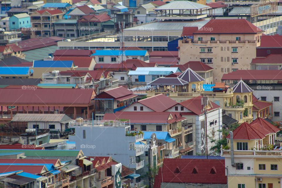 Colorful rooftops in Phnom Penh
