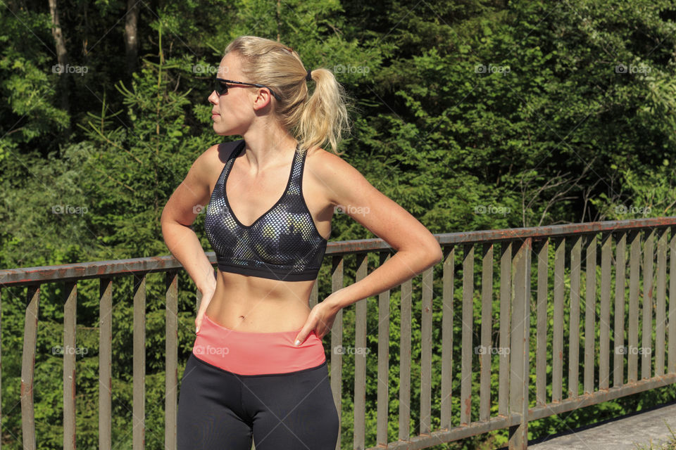 Close-up of a young fit woman 