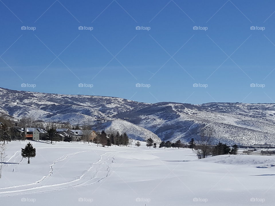 Snow covered mountains