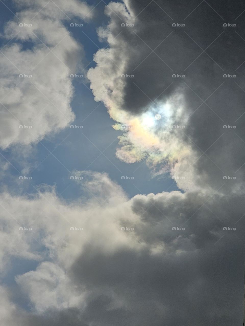 Cloudy sky, hiding sun in Hong Kong