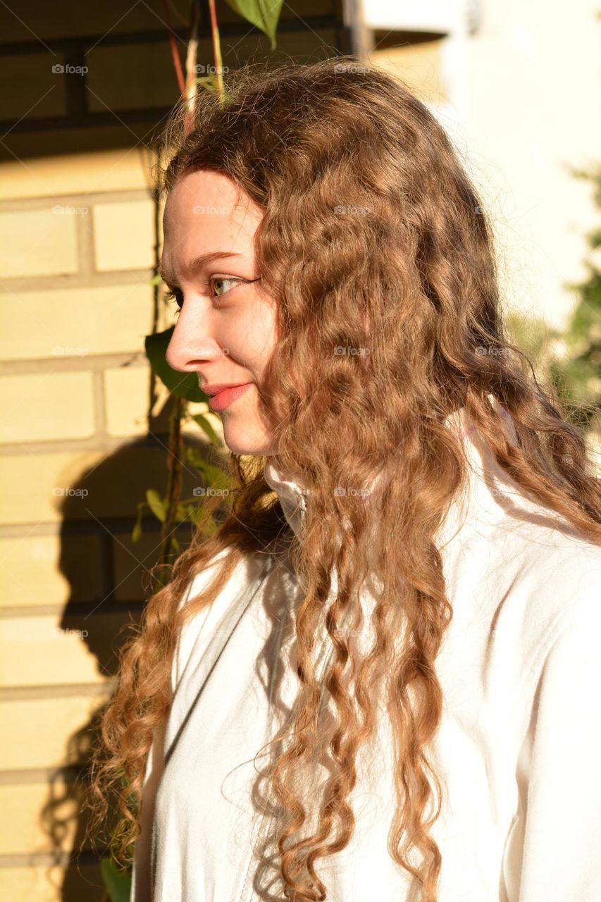 young girl beautiful portrait in sunlight