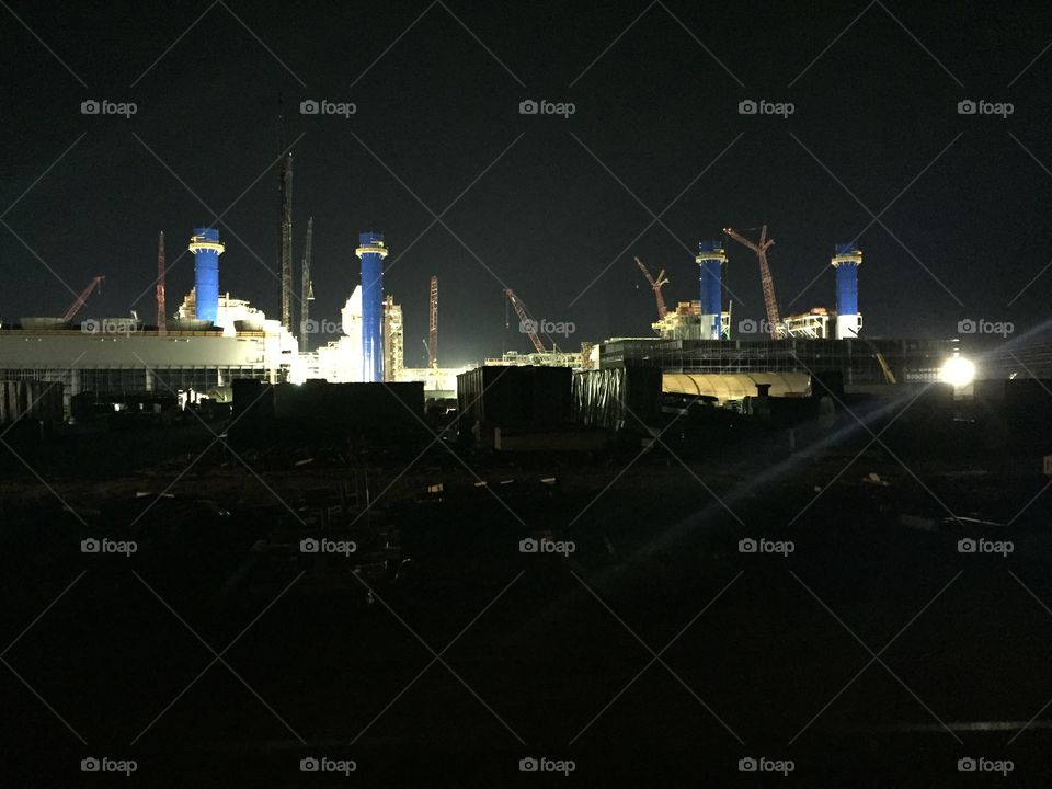 Crystal River, Florida, LNG Power plant Construction Oct/2017 to Dec/2017 working the nights and having a pretty night view.