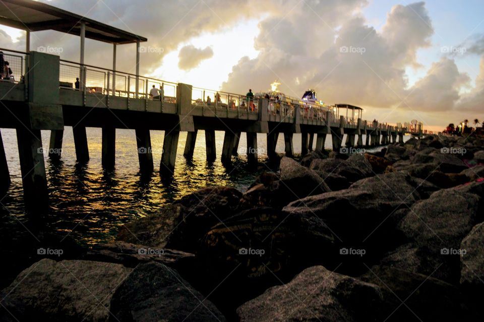 sunset on the pier