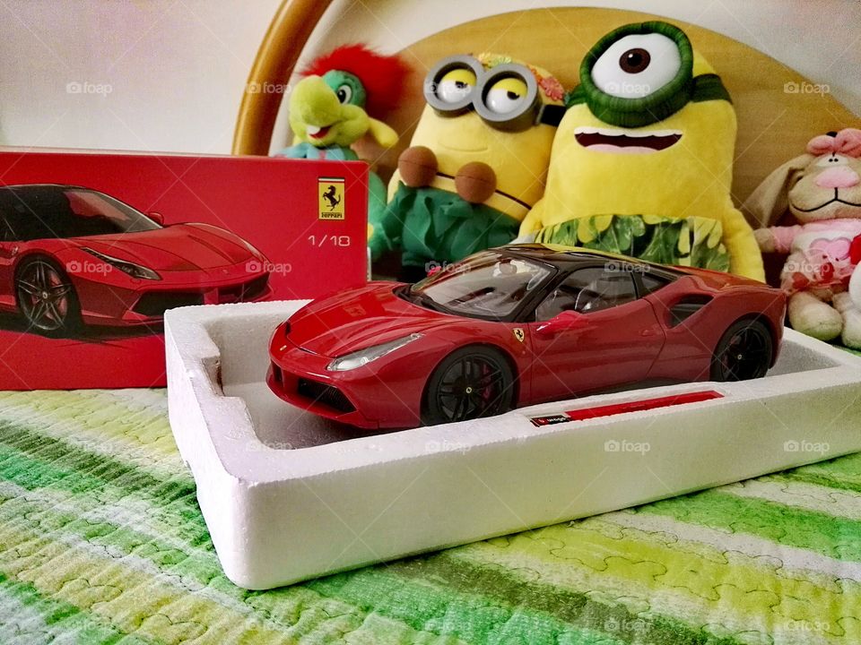 Ferrari's automodel with peluches