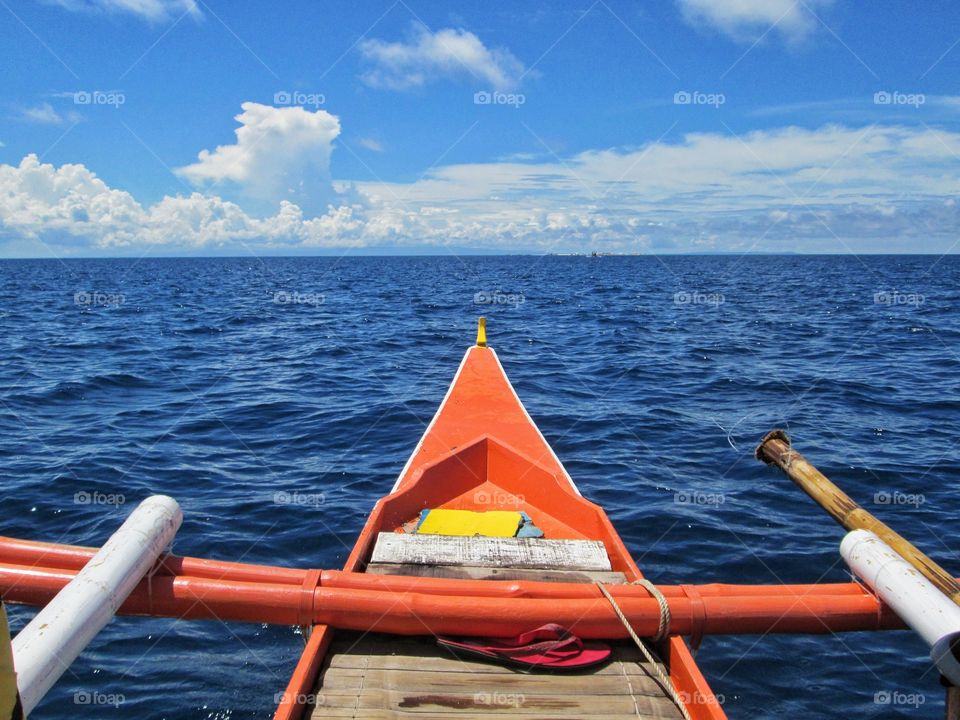 boat ride to an island in Camiguin, Philippines