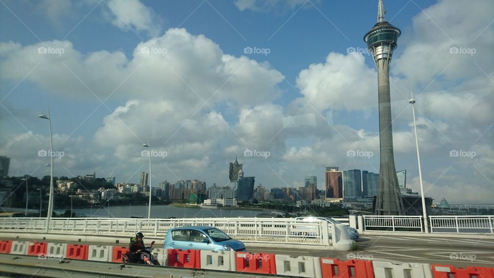A City of Macau. I take this photo when I'm in the bus go to work in a bridge of Pte. de Sai Van