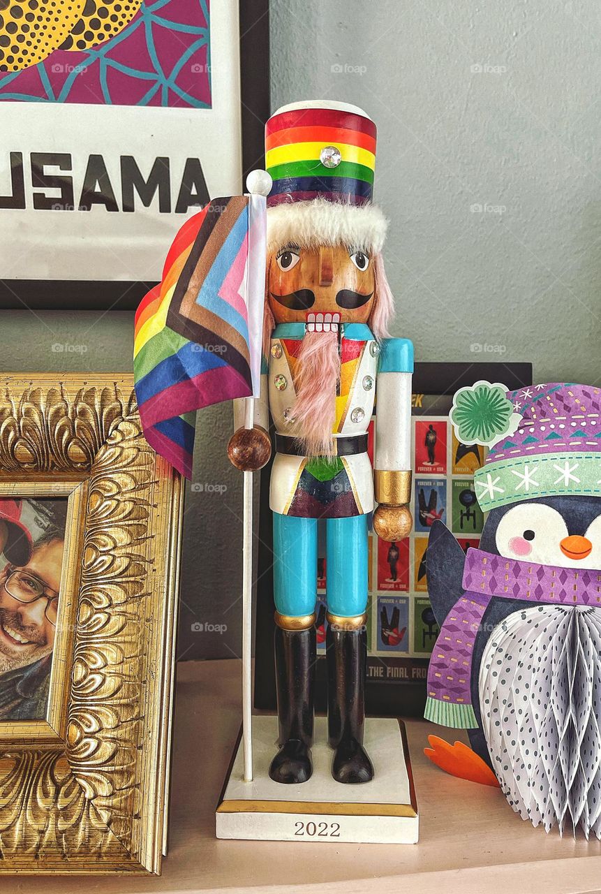 Gay pride Christmas nutcracker 