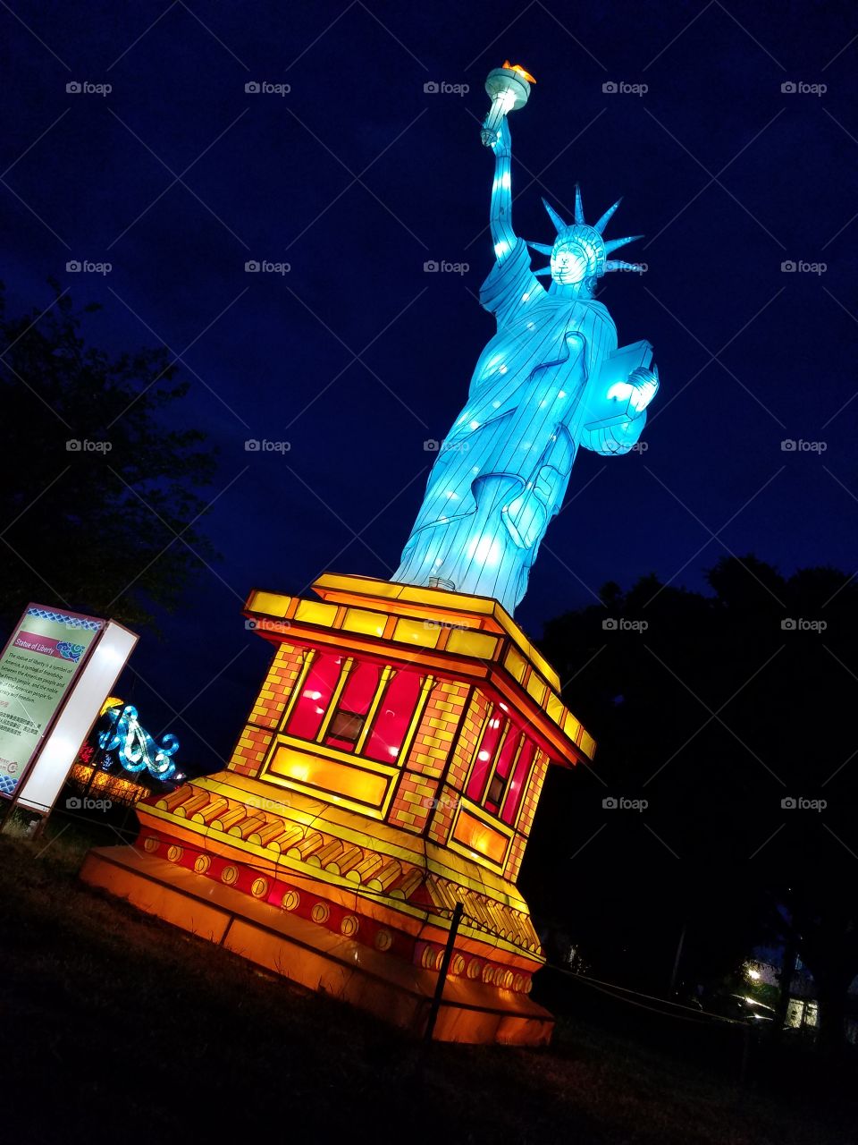 light lantern festival for the Chinese new year. lady liberty
