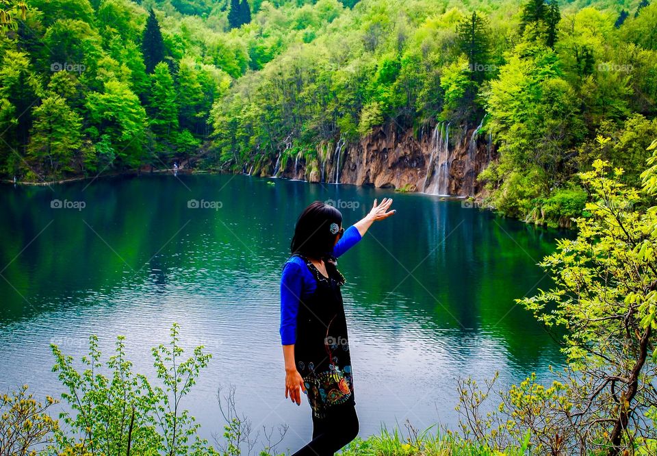 Plitvice lakes, Croatia. Beautiful landscape of Plitvice lakes, Croatia in spring