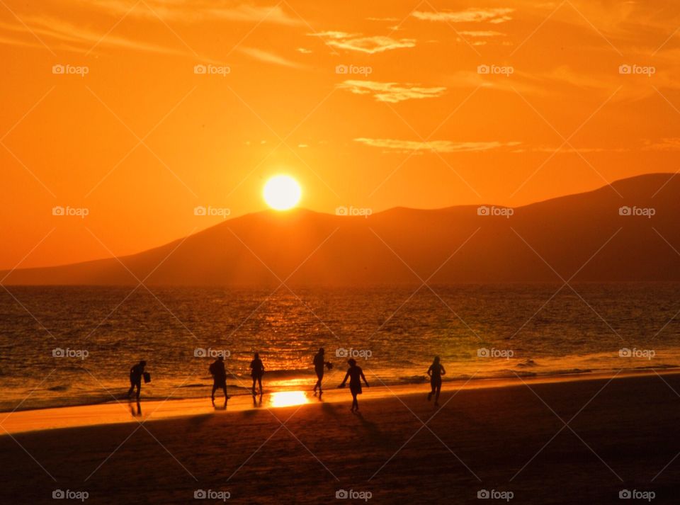Landscape photo of sunset on the beach