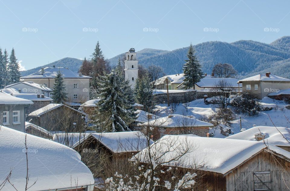 Winter landscape, Ravnogor Village, Bulgaria