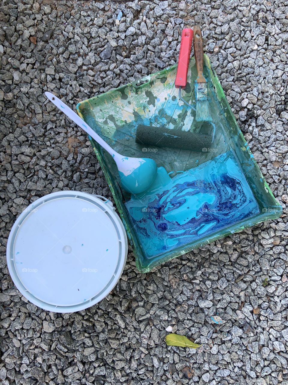 Painting blue in preparation 