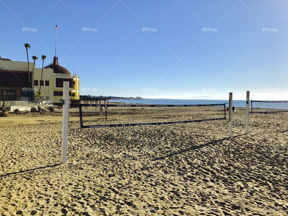 Volleyball courts on Santa Cruz Beach