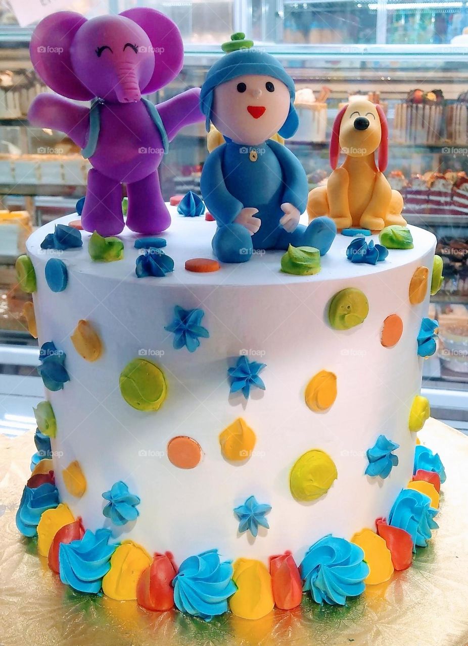 Decorated Colorful Child's Cake