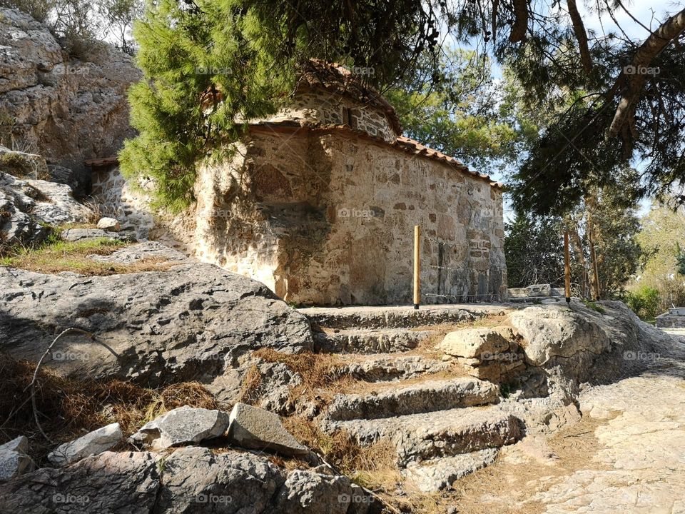 Orthodox temple in Ancient Temple of Vravronias Artemidos