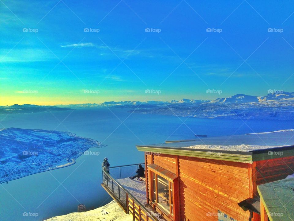 Narvikfjellet. Mountain in Narvik, with down hill skiing and restaurant. 
