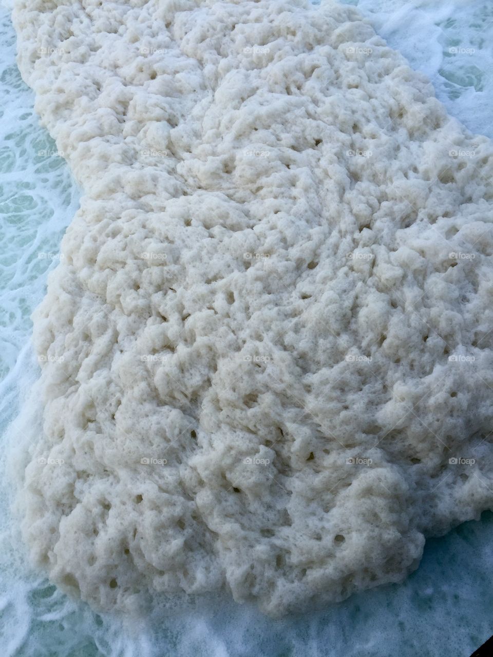 Billowing sea foam 