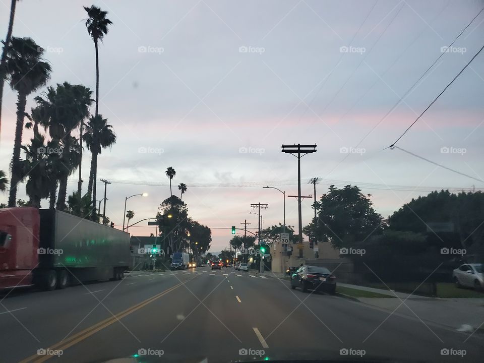 Traffic sunset