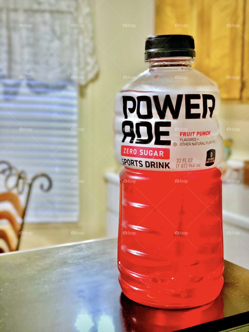 Power Ade- Flavored water in a plastic bottle 