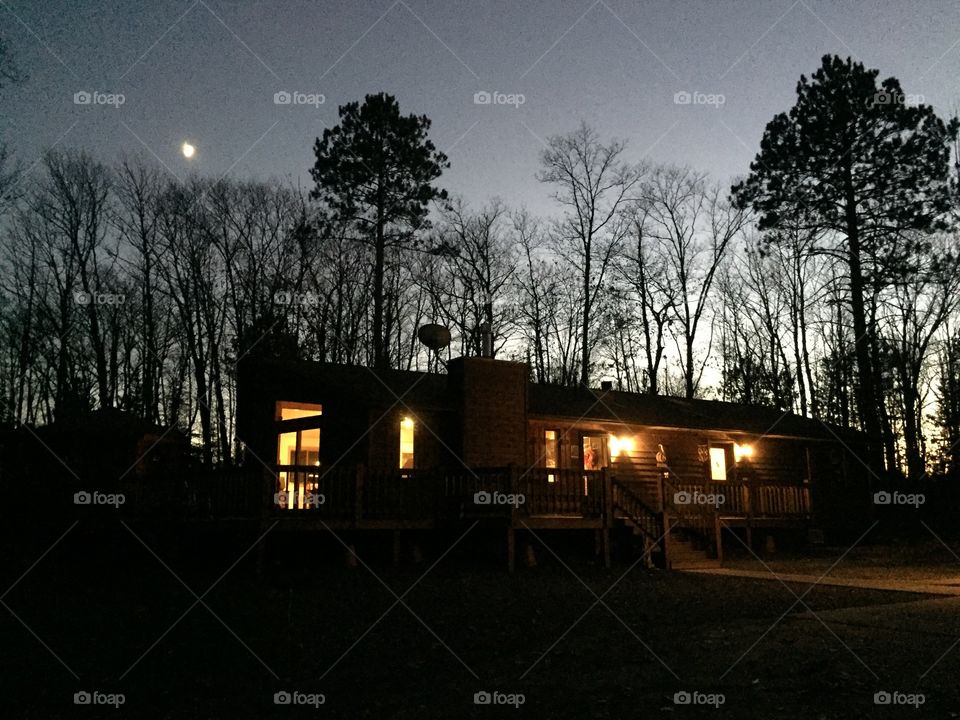 Cabin by moonlight 