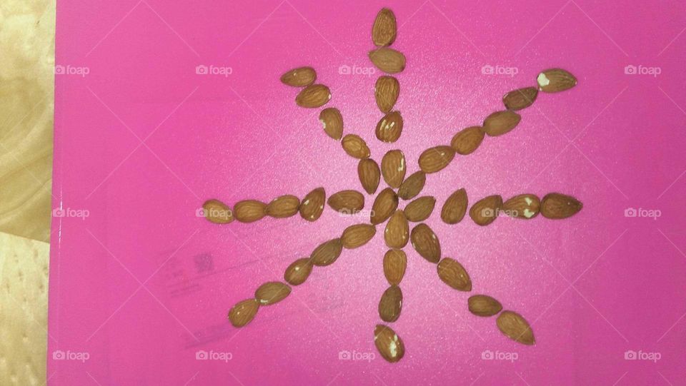 A star made of almonds