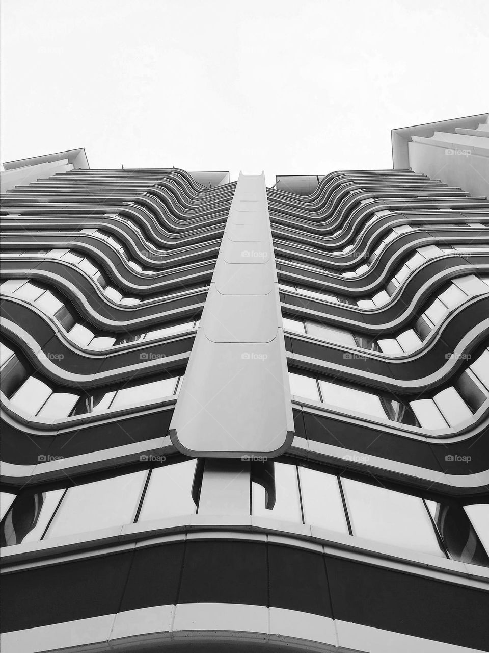 bottom view of skyscraper and sky