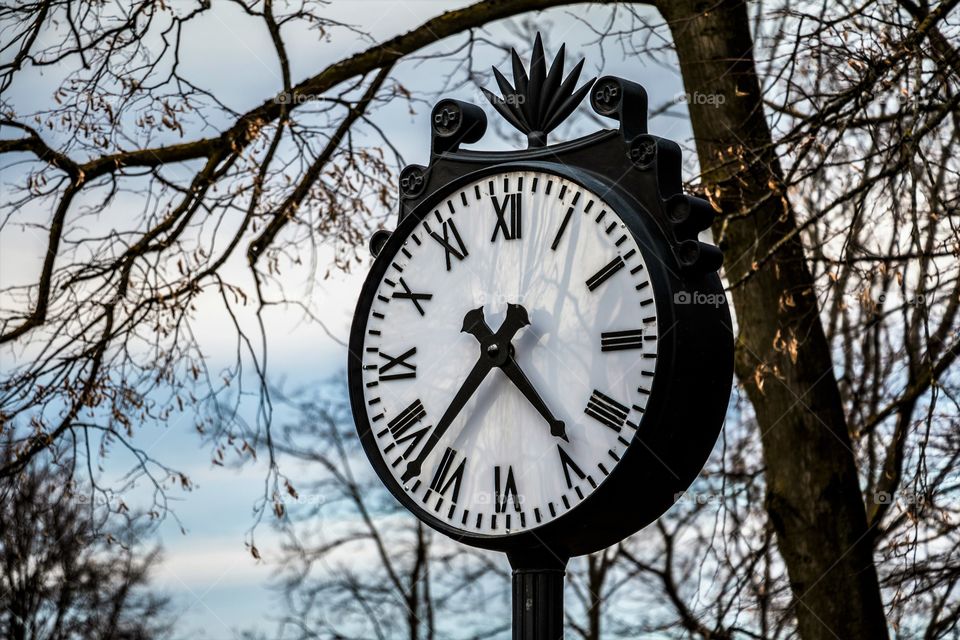 a clock in the city park