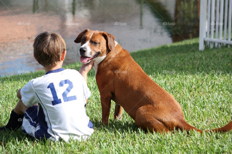 Boy and dog