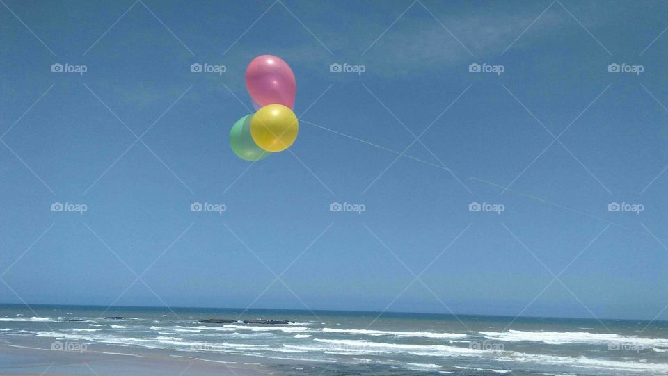 Beautiful ballons embraced blue sky at essaouira city in Morocco.