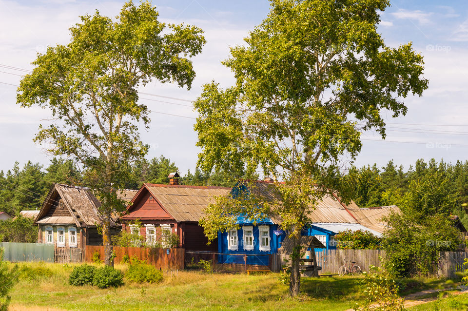 Village houses in the Russian countryside