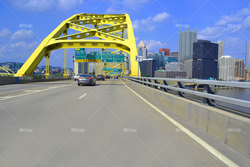Pittsburgh Fort Pitt Tunnel. coming out of the Fort Pitt Tunnels got this Pittsburgh view featured in the movie Peeks of being a wall flower.