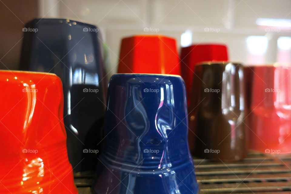Colorful coffee cups to wake up