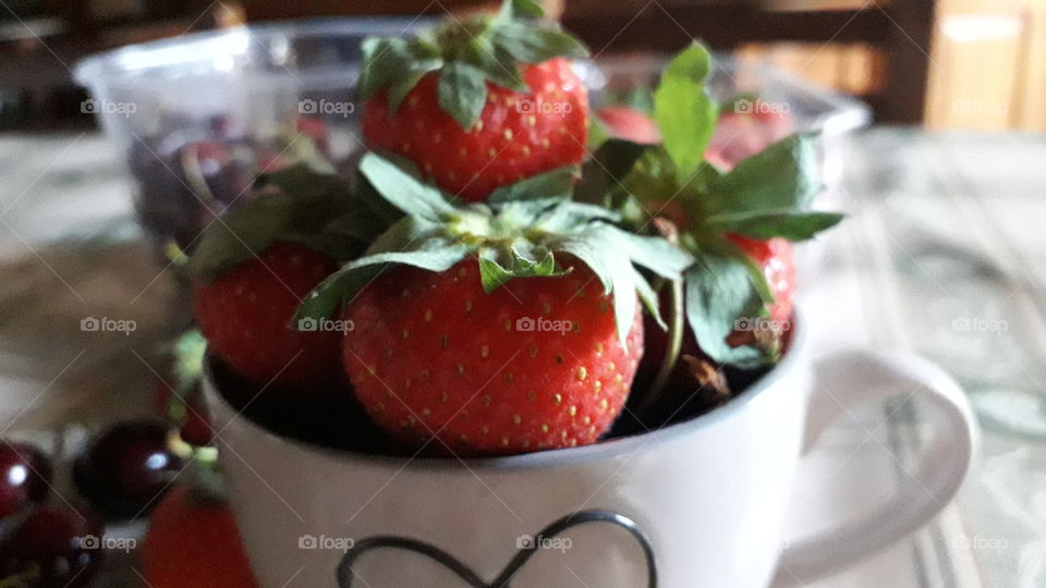 cherries and strawberries