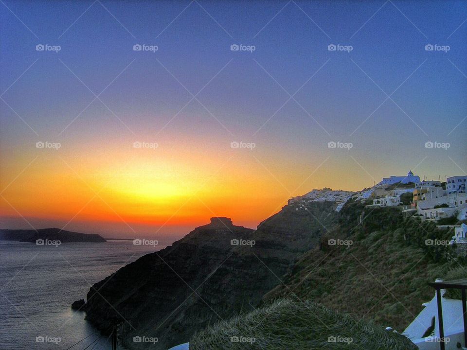 Sunset over Santorini