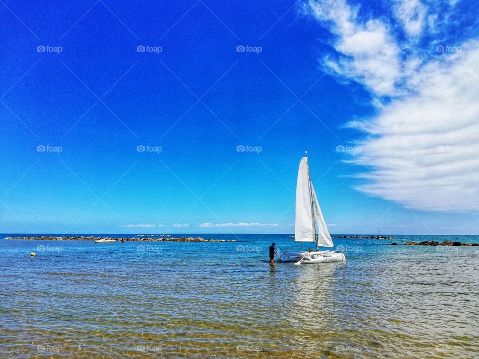 White sailboat